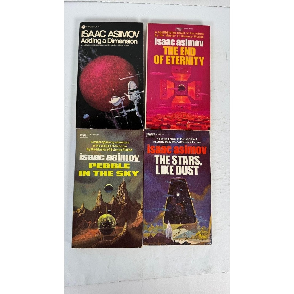 Isaac Asimov Sci-Fi & Nonfiction Paperback Lot 4 Books Avon Fawcett Vintage‎